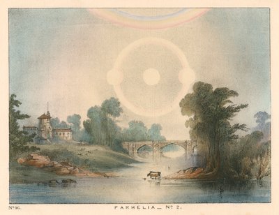 Parhelia, Nebensonnen kombiniert mit einem Halo und Regenbogen, 1721 1845 von Unbekannt