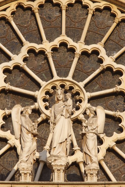 Paris Notre-Dame-Kathedrale Westflügel: Jungfrau und Kind und Engel, Paris, Frankreich von Unbekannt