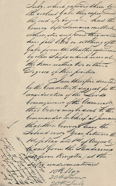 Teil eines Briefes vom 31. Dezember 1806 von Lloyds an das Admiralität, 1928 von Unbekannt