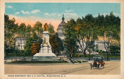 Friedensdenkmal und US-Kapitol, Washington, DC, um 1910 von Unbekannt