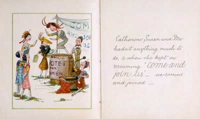 Peg-Puppen bei einem Suffragetten-Treffen, ca. 1910 von Unbekannt