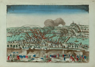 Perspektivische Ansicht der Belagerung und Bombardierung der Stadt Lyon im Oktober 1793, ca. 1793 von Unbekannt