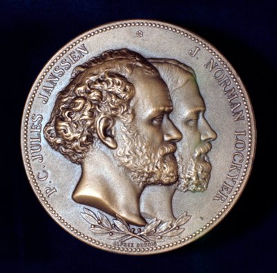 Pierre Janssen und Joseph Norman Lockyer, französischer und englischer Astronom von Unbekannt