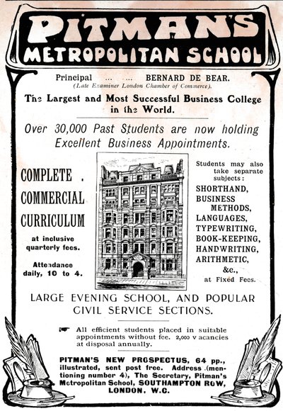 Pitmans Metropolitan School, 1906 von Unbekannt