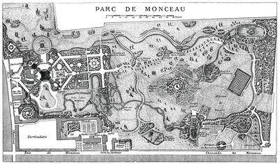 Plan des Monceau-Parks, Paris von Unbekannt