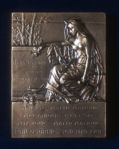 Plakette zur Erinnerung an den Tod von Henri Poincaré, französischer Mathematiker, 1912 von Unbekannt