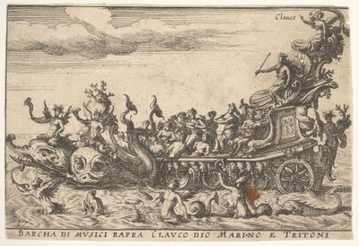Platte 16: Schiff der Musiker mit dem Meeresgott Glaucus und Tritonen, 1664 von Unbekannt