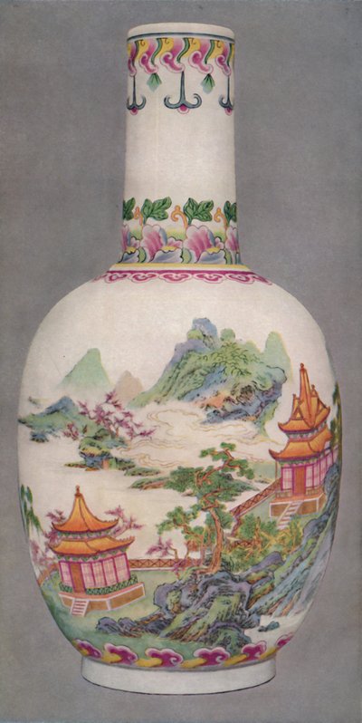 Porzellanflasche im Ku Yueh Hsuan Stil. ChIen Long Periode, 1736-1796, 1928 von Unbekannt