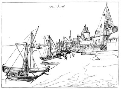 Hafen von Antwerpen im Jahr 1520 von Unbekannt