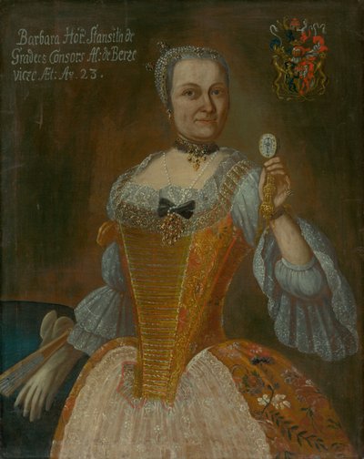 Porträt von Barbora Horváthová-Stančičová mit einer Uhr von Unbekannt