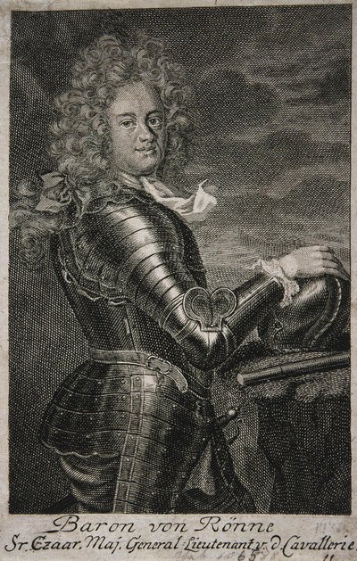 Porträt von Baron Carl Ewald von Roenne, 1663-1716 von Unbekannt