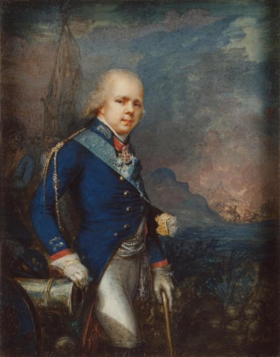 Porträt von Großherzog Konstantin Pawlowitsch von Russland 1779-1831 vor der Schlacht von Novi, 1799 von Unbekannt