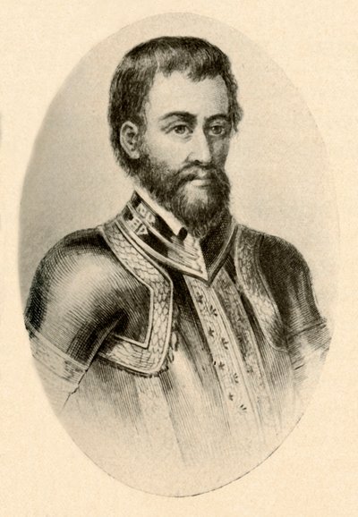 Porträt von Hernando De Soto, zeigt spanische Rüstung des 16. Jahrhunderts von Unbekannt