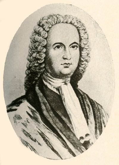 Porträt von James Logan, in Perücke und Richterrobe, getragen in Pennsylvania von Unbekannt