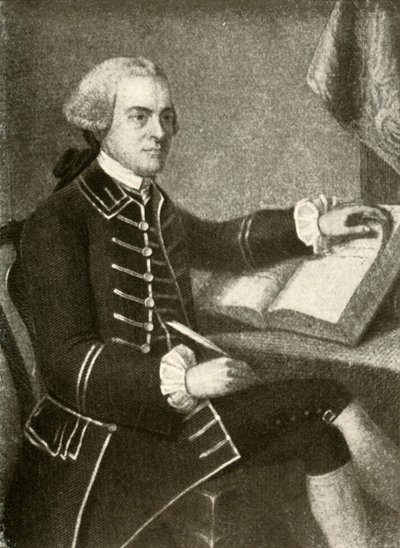 Porträt von John Hancock, in Mantel mit doppelten Taschenklappen, um 1780, 1937 von Unbekannt