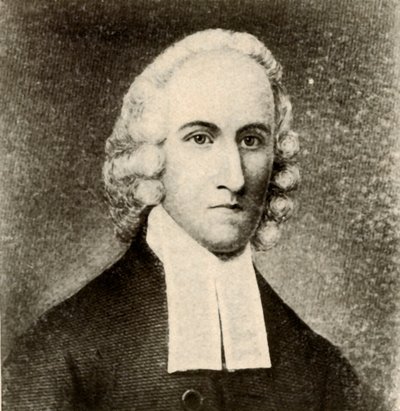 Porträt von Jonathan Edwards, in schlichtem Mantel und Bändern des presbyterianischen Predigers, ca. 1750-1937 von Unbekannt