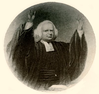 Porträt von Rev. George Whitefield in Gewand und Perücke, getragen in Neuengland, um 1750 von Unbekannt