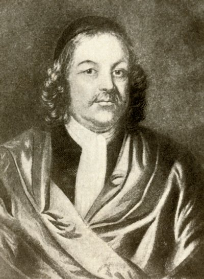 Porträt von Simon Bradstreet, in Robe und Mütze, ca. 1640, 1937 von Unbekannt