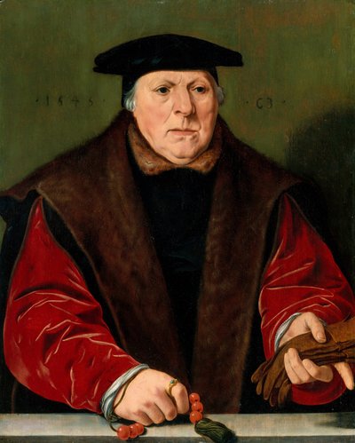 Porträt eines Mannes mit einem Rosenkranz, 1545 von Unbekannt