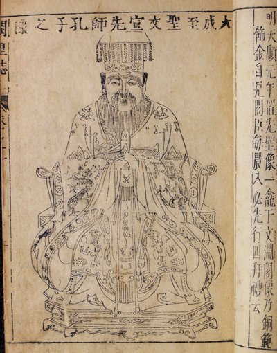 Porträt des chinesischen Denkers und Sozialphilosophen Konfuzius von Unbekannt
