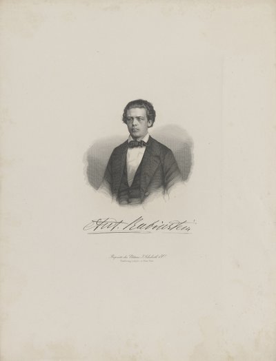 Porträt des Komponisten Anton Rubinstein 1829-1894, um 1850 von Unbekannt