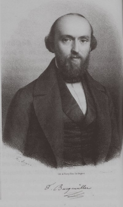 Porträt des Komponisten Johann Friedrich Franz Burgmüller 1806-1874, um 1840 von Unbekannt