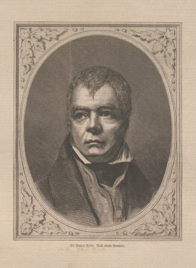 Porträt des historischen Romanautors und Dichters Sir Walter Scott von Unbekannt