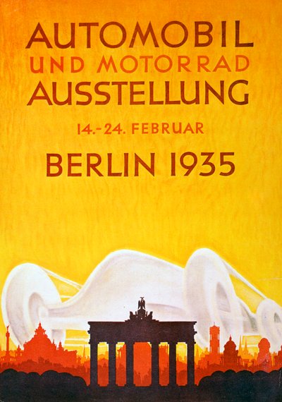 Plakat für die Automobil- und Motorradausstellung in Berlin, Februar 1935 von Unbekannt