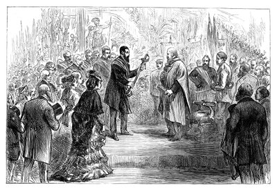 Überreichung eines Schwertes an Giuseppe Garibaldi im Crystal Palace von Unbekannt
