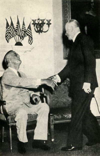Präsident Benes besucht F. D. Roosevelt im Jahr 1942, 1947 von Unbekannt