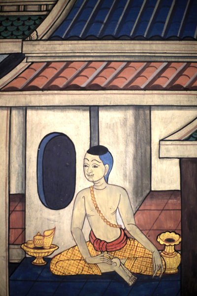 Prinz Rama: Wandbilddetail an den Innenwänden des Vihara aus der Ära von König Rama III, das das Ramakian darstellt, Wat Pho - Wat Phra Chettuphon, 1788, Bangkok, Thailand von Unbekannt