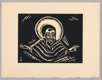Druck, Christos o Poslednim Soude, Christus, Platte IX, Äthiopien, cili Christos, Madonna und Heilige, wie ich sie in den Illuminierungen alter äthiopischer Kodizes gesehen habe Portfolio von Unbekannt