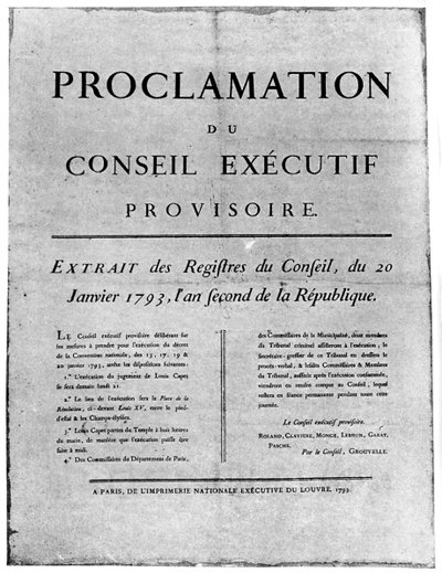 Proklamation des Befehls zur Hinrichtung von Ludwig XVI. von Frankreich, 1793-1894 von Unbekannt