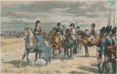Königin Luise inspiziert die preußische Armee von Unbekannt