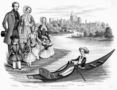 Königin Victoria und Prinz Albert mit ihren sechs ältesten Kindern, um 1850 von Unbekannt
