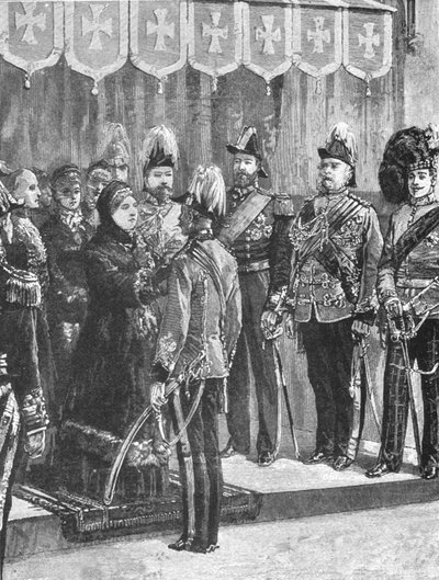 Königin Victoria dekoriert Offiziere...in Windsor, 8. Dezember 1879, 1901 von Unbekannt