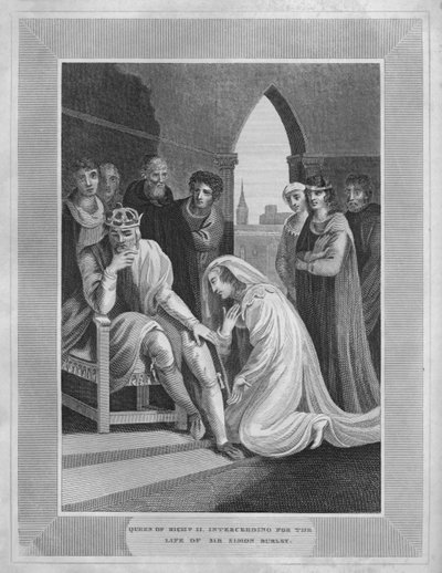 Königin von Richard II. bittet um das Leben von Sir Simon Burley von Unbekannt