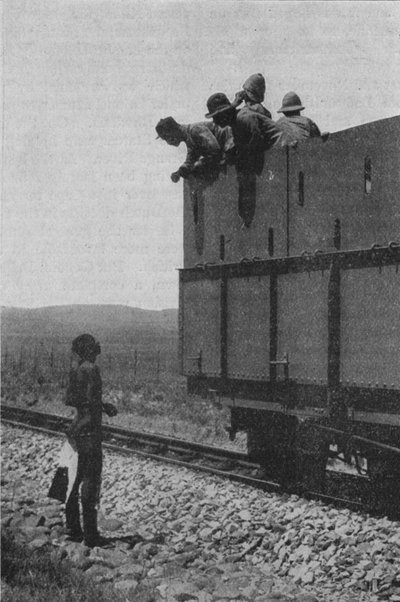 Befragung eines Zulu über den Aufenthaltsort der Buren, 1902 von Unbekannt