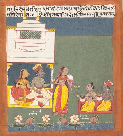 Ragini Des Variri: Seite aus einer verstreuten Ragamala-Serie (Girlande der musikalischen Modi), ca. 1680 von Unbekannt