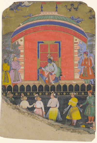 Rama empfängt Sugriva und Jambavat, die Affen- und Bärenkönige, Folio aus, ca. 1605 von Unbekannt