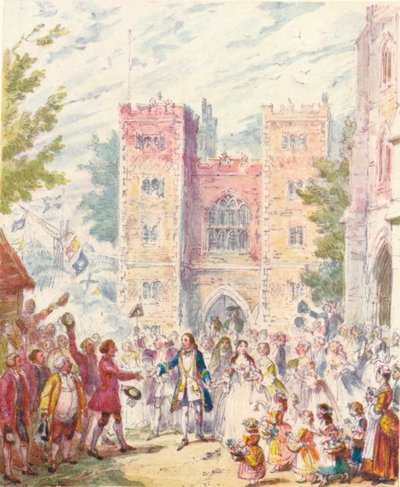 Randulph Crews Hochzeit mit Hilda in der Lambeth Kirche, 1842, 1903 von Unbekannt