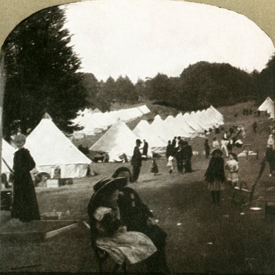 Flüchtlingslager auf dem Ballplatz im Golden Gate Park, 1906 von Unbekannt