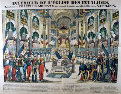Die Überreste von Napoleon I. werden am 15. Dezember 1840 nach Les Invalides in Paris gebracht, 19. Jahrhundert von Unbekannt
