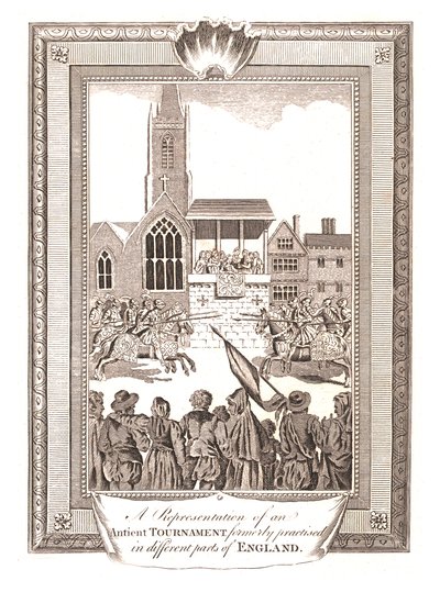 Darstellungen eines alten Turniers, das in verschiedenen Teilen Englands praktiziert wurde, 1794 von Unbekannt