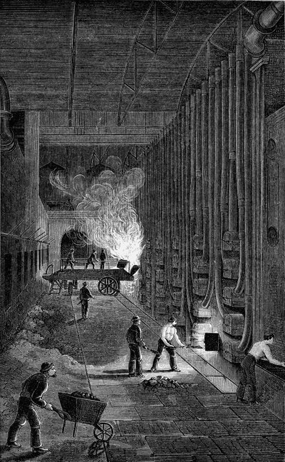 Retortenhaus, Imperial Gasworks, Kings Road, London, 1876 von Unbekannt