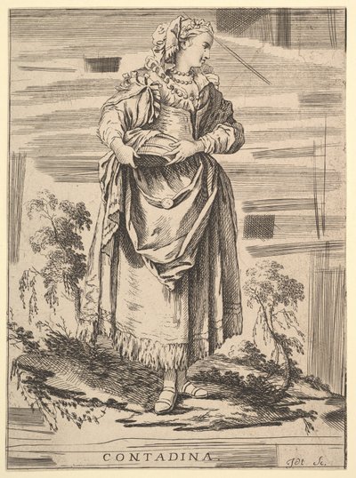 Rückseitige Kopie von Contadina, Recueil de diverses figures étrangères Inventées par F..., 18. Jahrhundert von Unbekannt