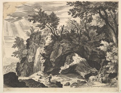 Felsige Landschaft mit der Stigmatisation des Heiligen Franziskus (Kopie) von Unbekannt