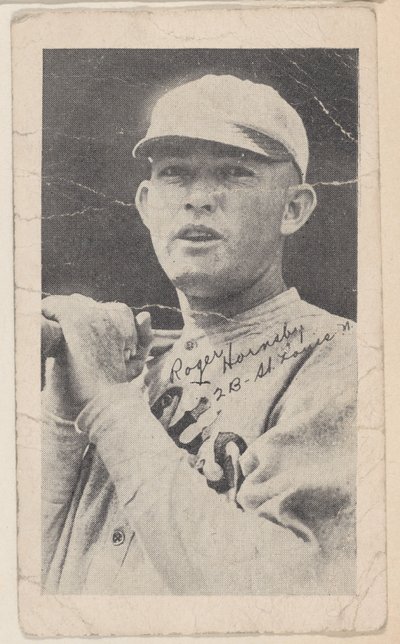 Rogers Hornsby, 2 B - St. Louis N., aus Baseball-Streifen-Karten W575-2, ca. 1921-22 von Unbekannt