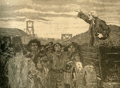 Rowland Hill predigt den Bergleuten von Kingswood, Bristol, ca. 1772 von Unbekannt