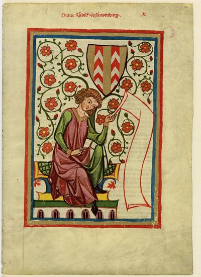 Rudolf II. von Fenis aus dem Codex Manesse, zwischen 1305 und 1340 von Unbekannt